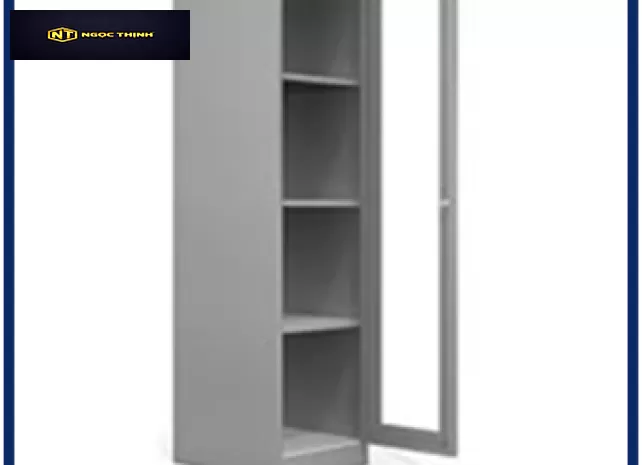 Tủ locker-Tủ hồ sơ 1 cánh kính 4 ngăn-Nội thất Ngọc Thịnh